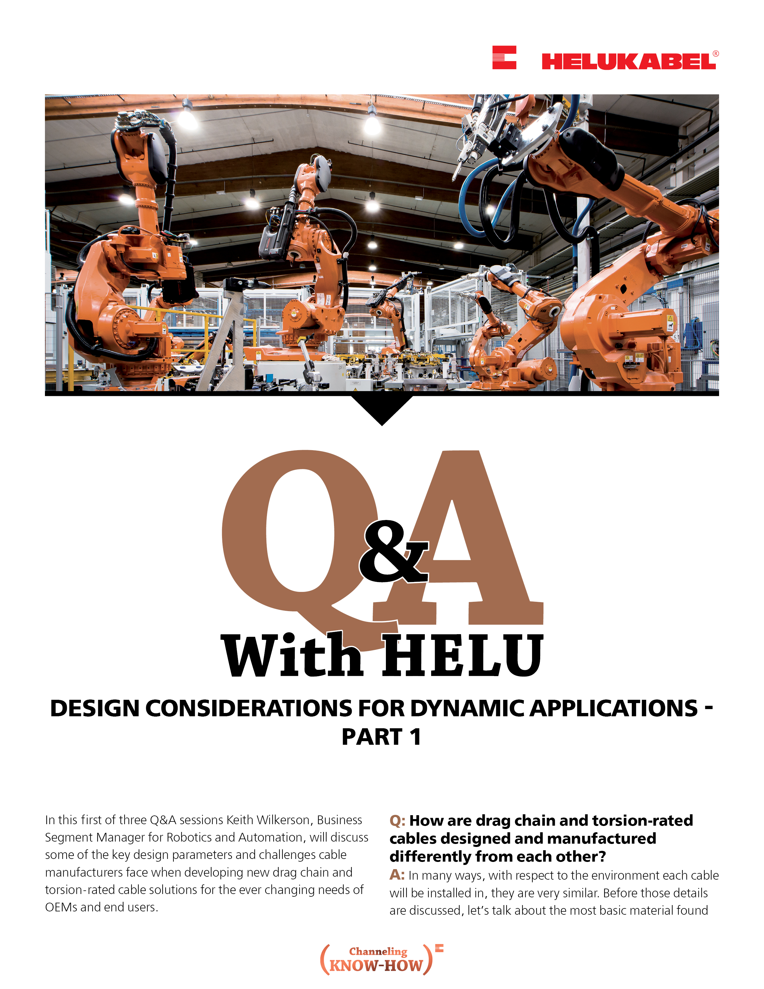Q&A With HELU: Drag Chain & Torsion-rated Cables